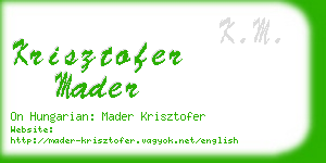 krisztofer mader business card